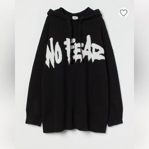 H&M x NO FEAR collab oversized knit hoodie.